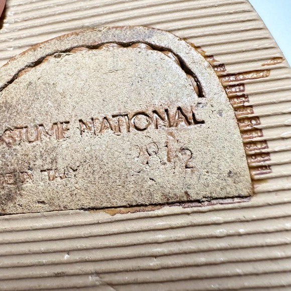 Costume National Heels Size 38.5 Wooden Platform Clogs Y2K Boho Western Artisan - Picture 2 of 10